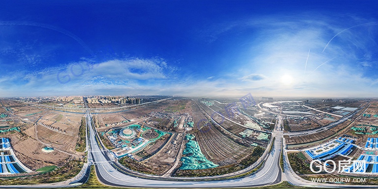 南海未来城航拍360全景 月牙湖,市民中心见雏形